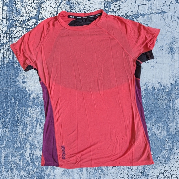 🔥$10 If Bundled🔥Kombi MerinoMix Active Tee Base Layer Coral/Purple Size M - Picture 3 of 8